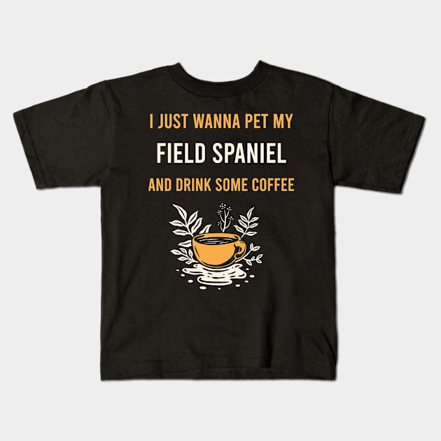 Field Spaniel Dog Coffee Kids T-Shirt by Hanh Tay